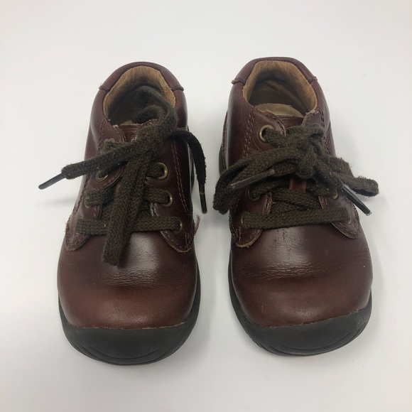 Stride Rite Baby Shoes Leather Derby Brown Cyclone Size 4XW - Picture 2 of 11